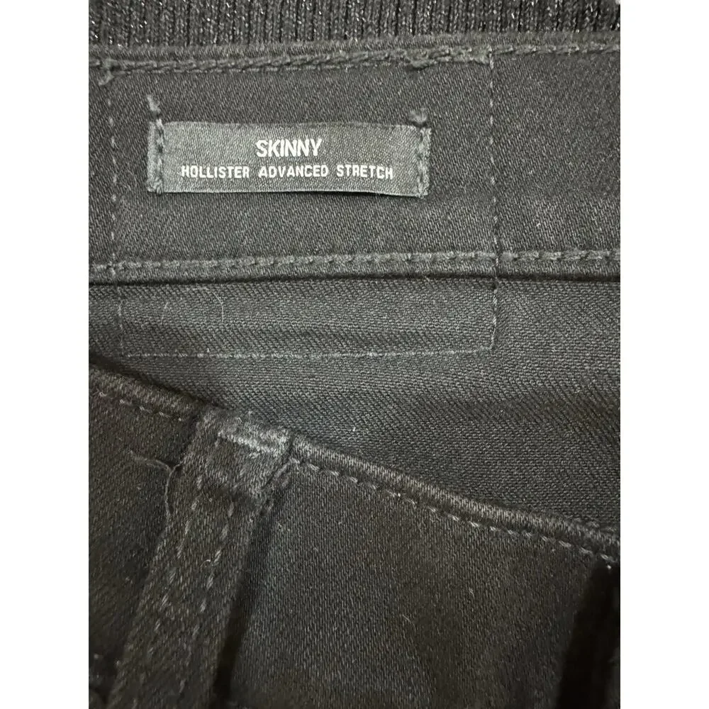 Hollister Black Jeans Mens 32x30 Slim Straight Stretch Dark Wash Casual